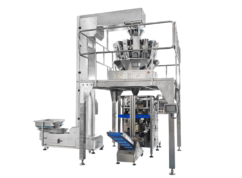 Maquina envasadora vertical multicabezal automatica de cortezas de cerdo Fritas