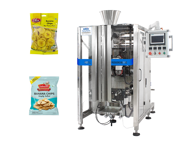 Maquina envasadora vertical multicabezal automatica de chips de plátano ( chifles plantain strips )