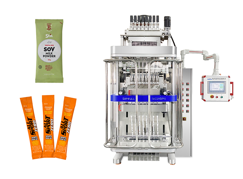 Envasadora multilineal stick pack de polvos