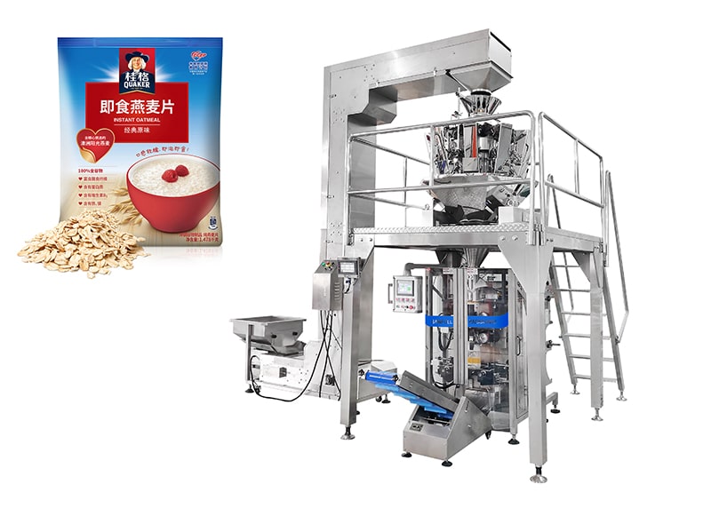 Máquina envasadora vertical con pesadora multicabezal automática Samfull para avena sativa laminada